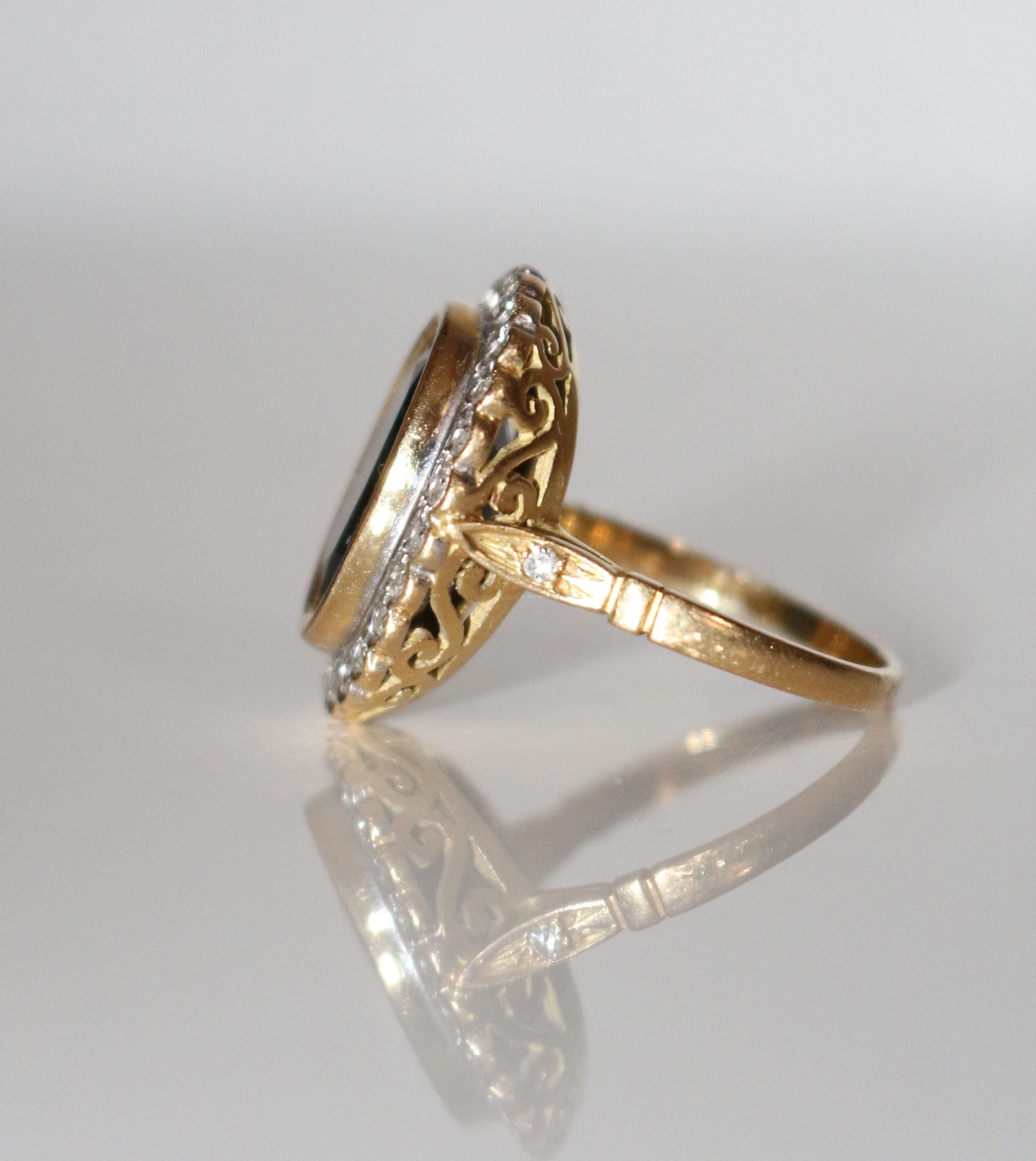 Bague Pompadour Saphir Diamants