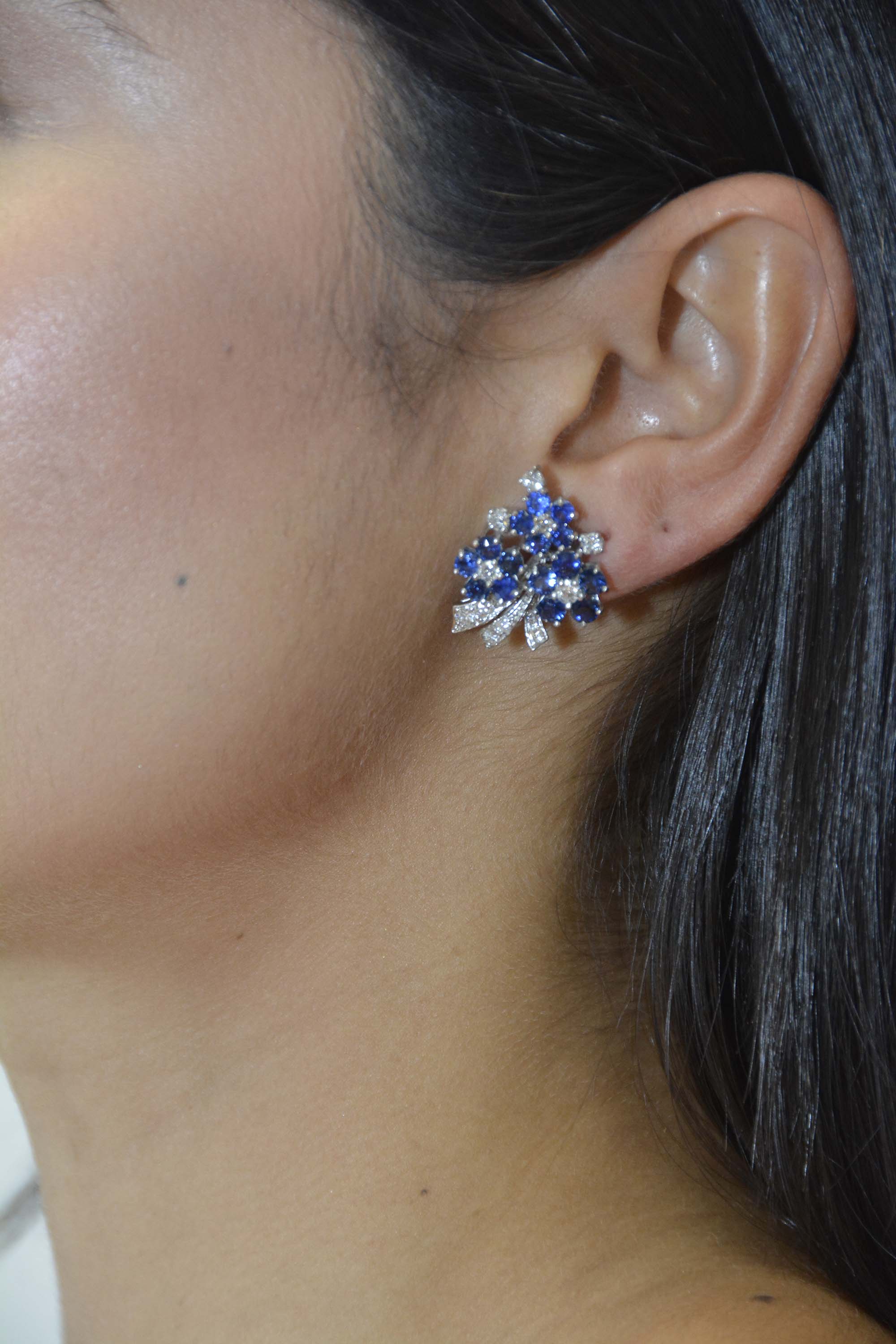 Boucles d'oreilles en Platine et or jaune