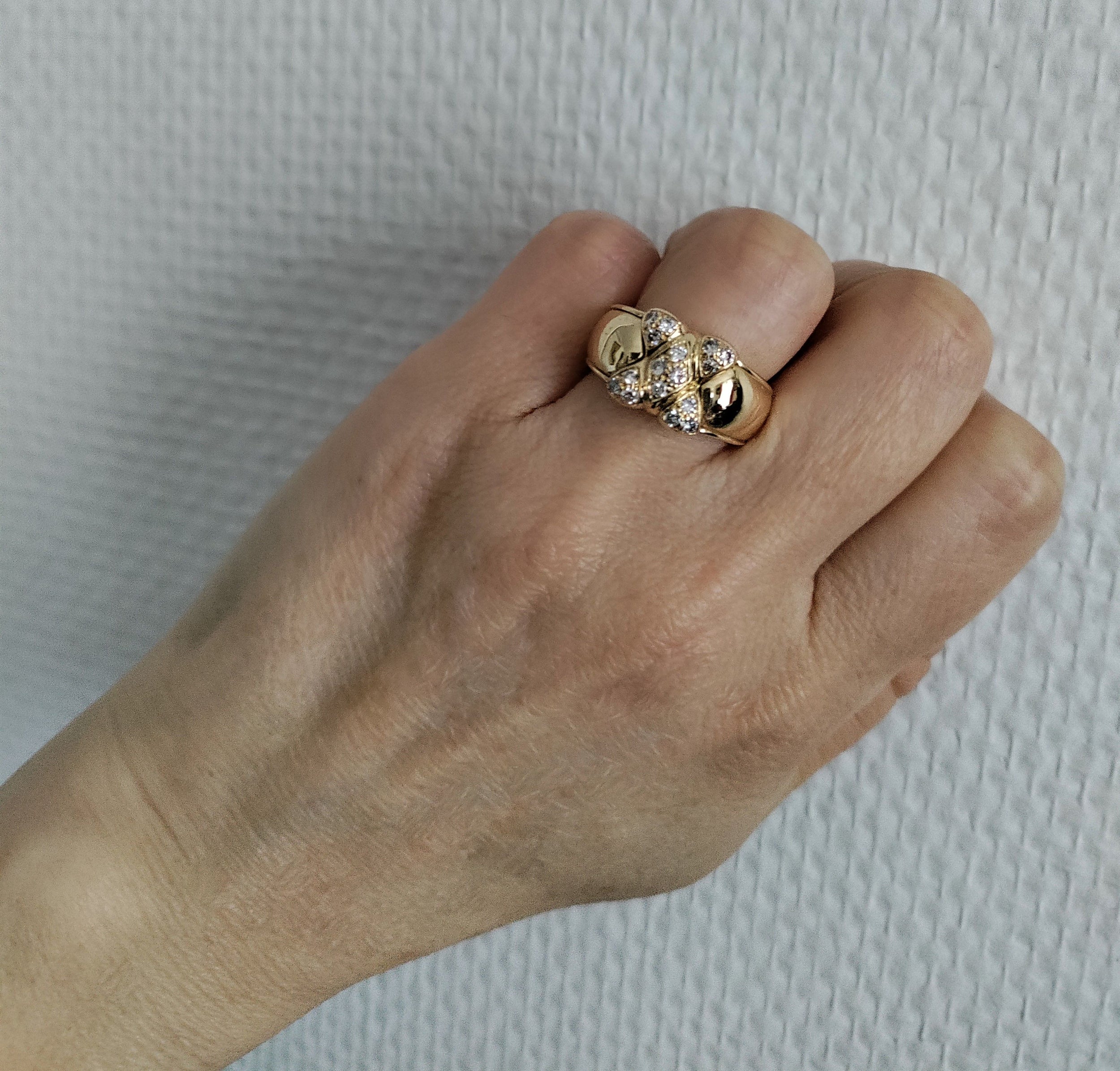 MAUBOUSSIN bague Arlequin vintage or jaune et diamants