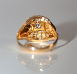 Yellow gold and diamond ring