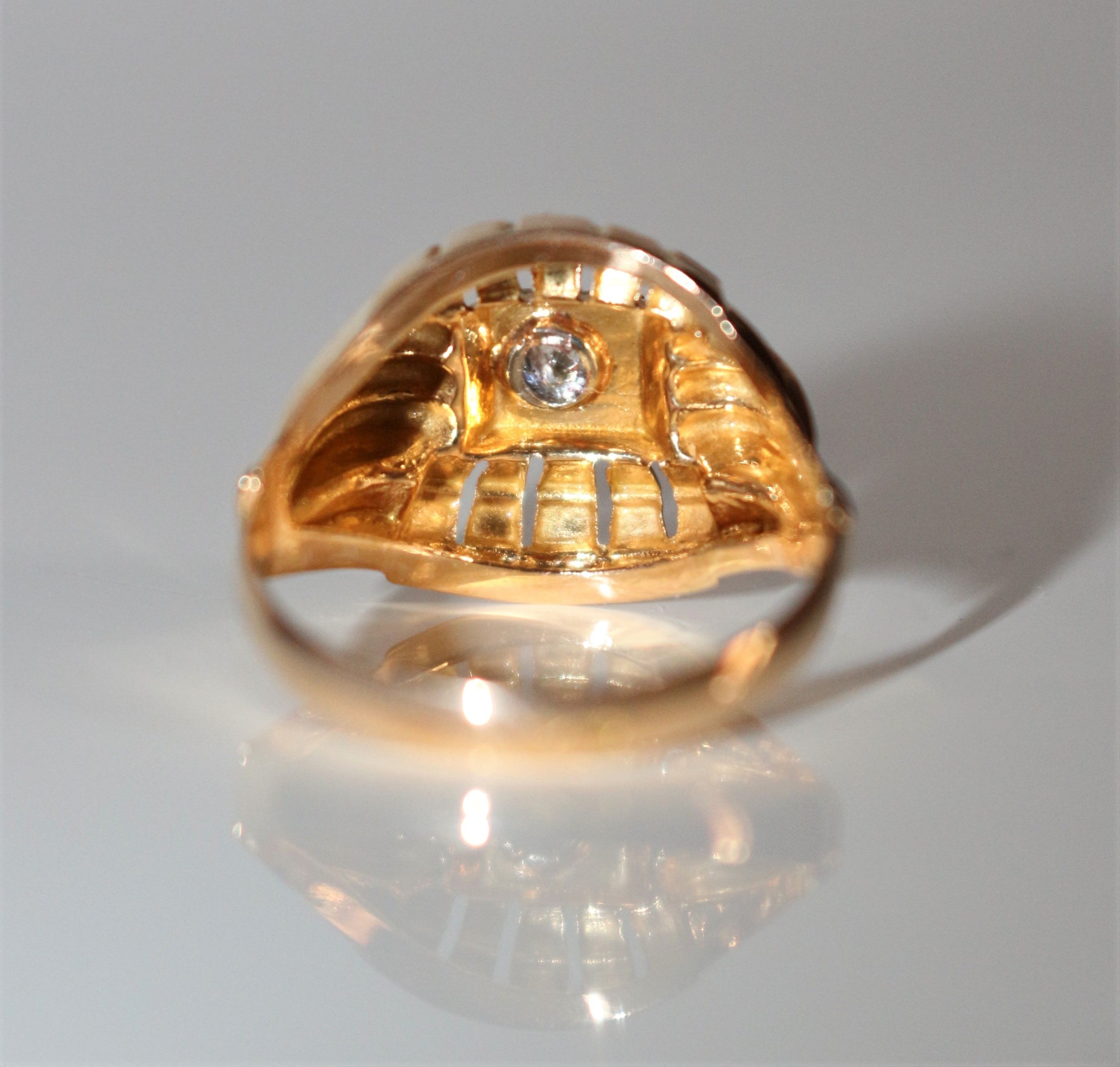 Yellow gold and diamond ring