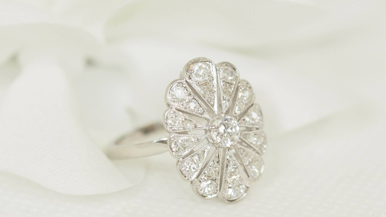 Platinum and diamond ring