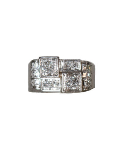 Bague Art Déco en platine et diamants