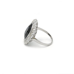 Bague - Platine, Diamants & saphir