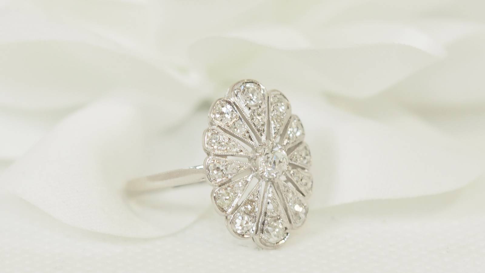 Platinum and diamond ring