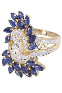 Bague saphirs et diamants en or jaune