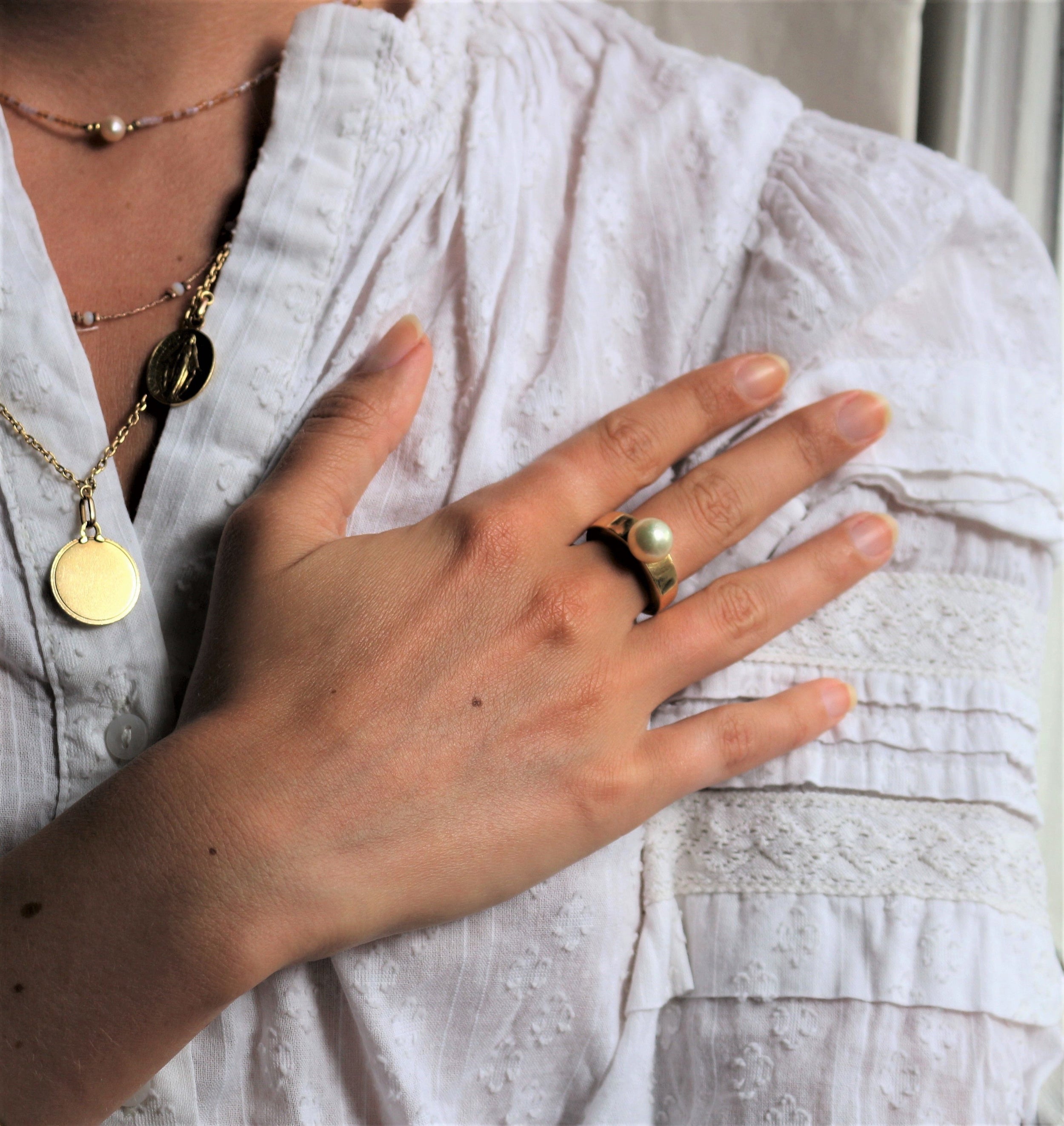 O.J Perrin bague perle