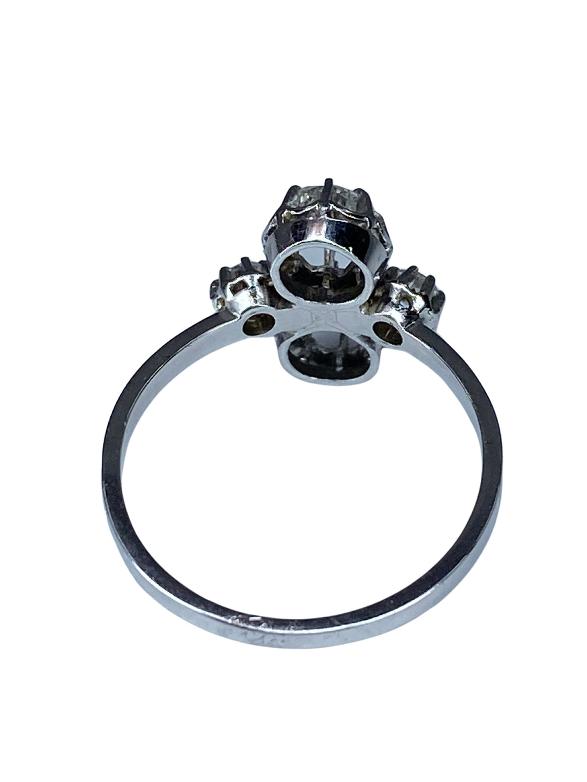 Bague en or 18 carats et platine, toi et moi, sertie de diamants