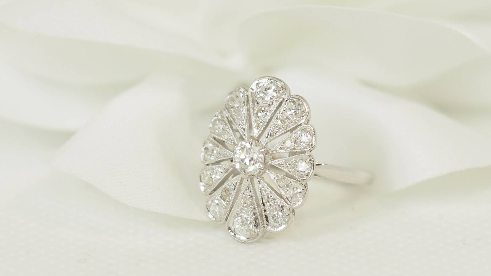 Platinum and diamond ring