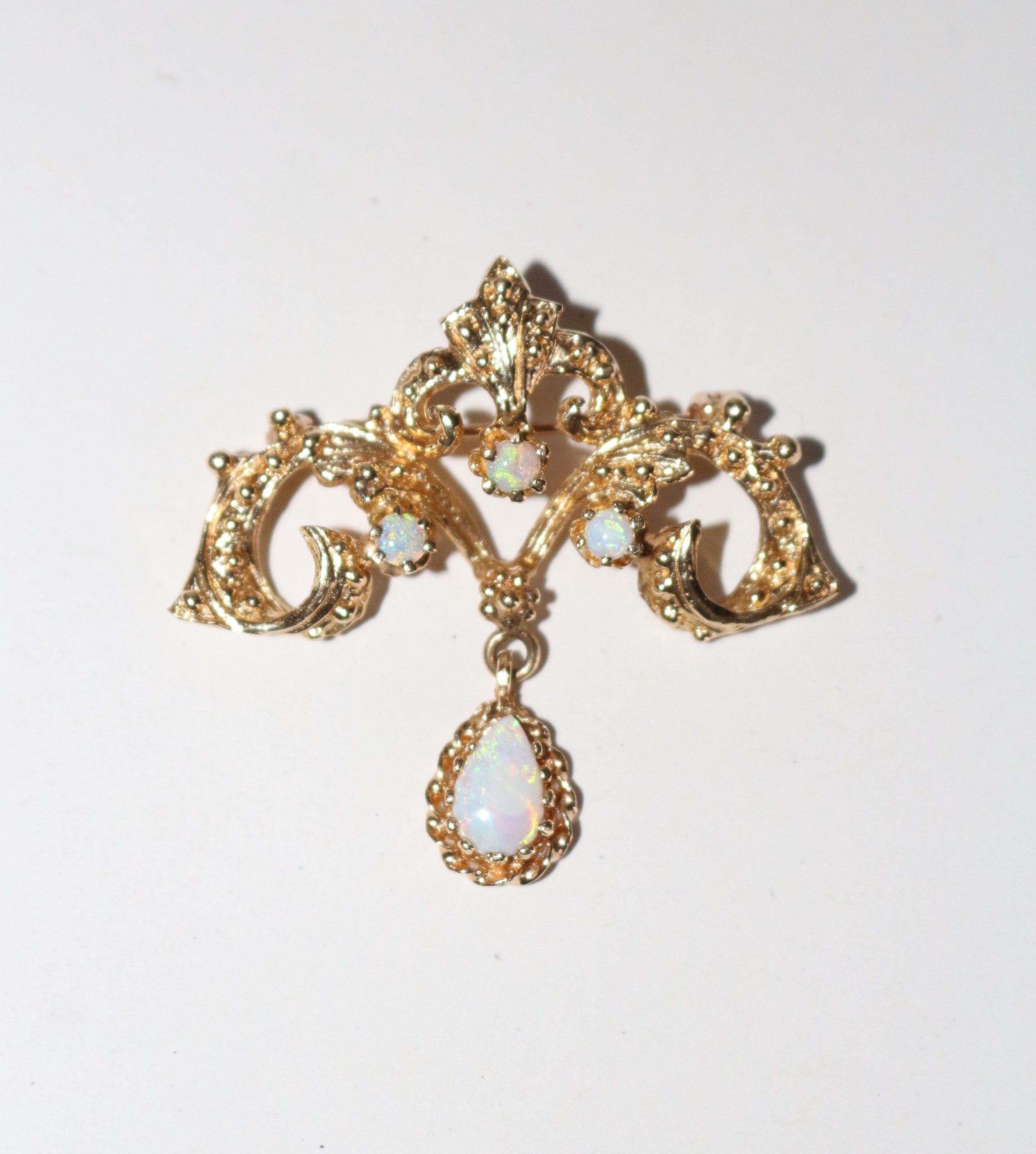 Broche Napoléon III Or Jaune Et Opales