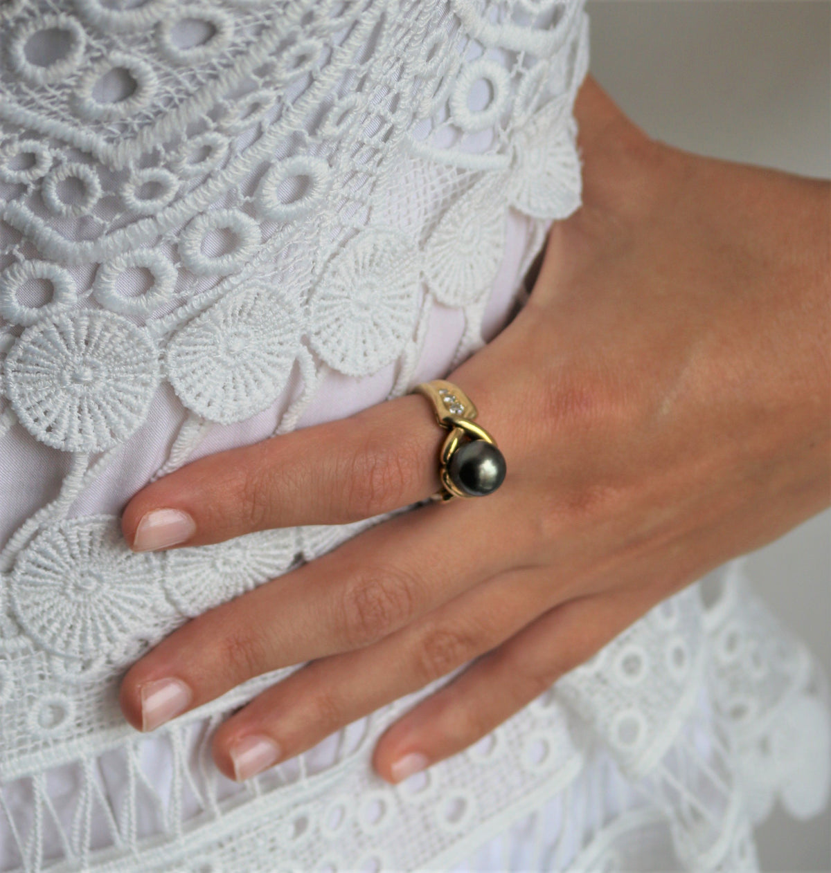 Bague Perle De Tahiti Et Diamants