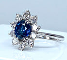 Bague marguerite en or 18 carats en saphir et diamants