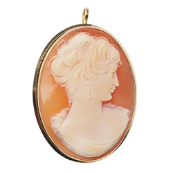 Broche Camée En Or Jaune