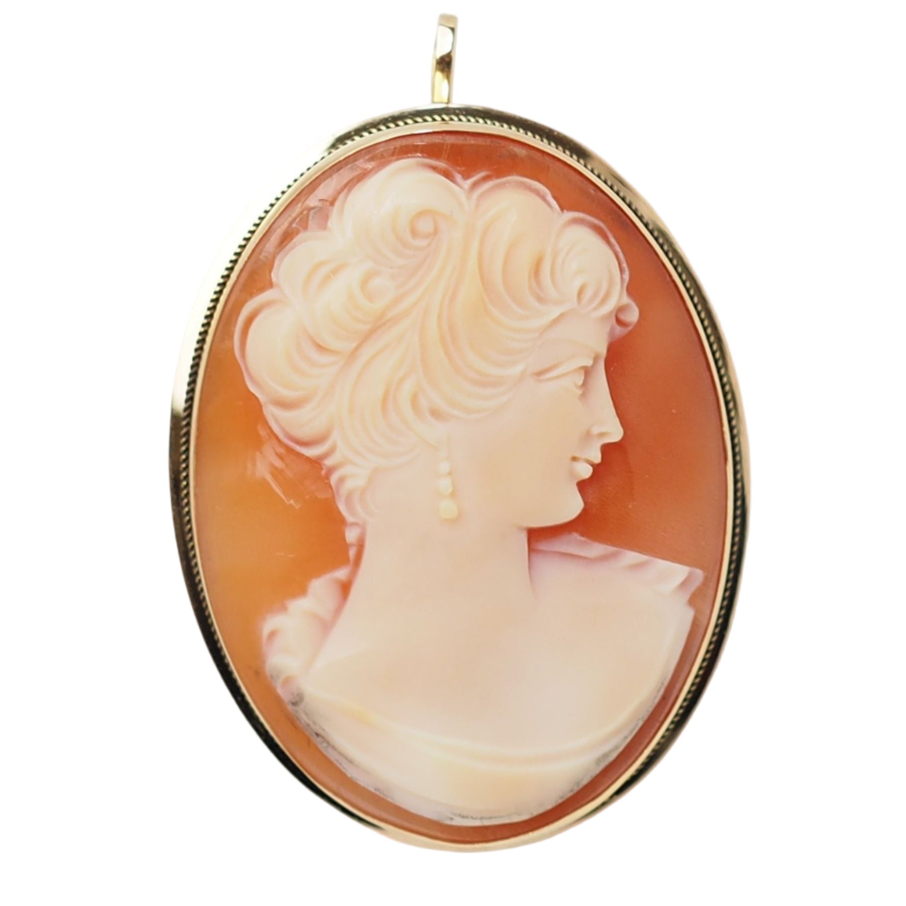 Broche Camée En Or Jaune