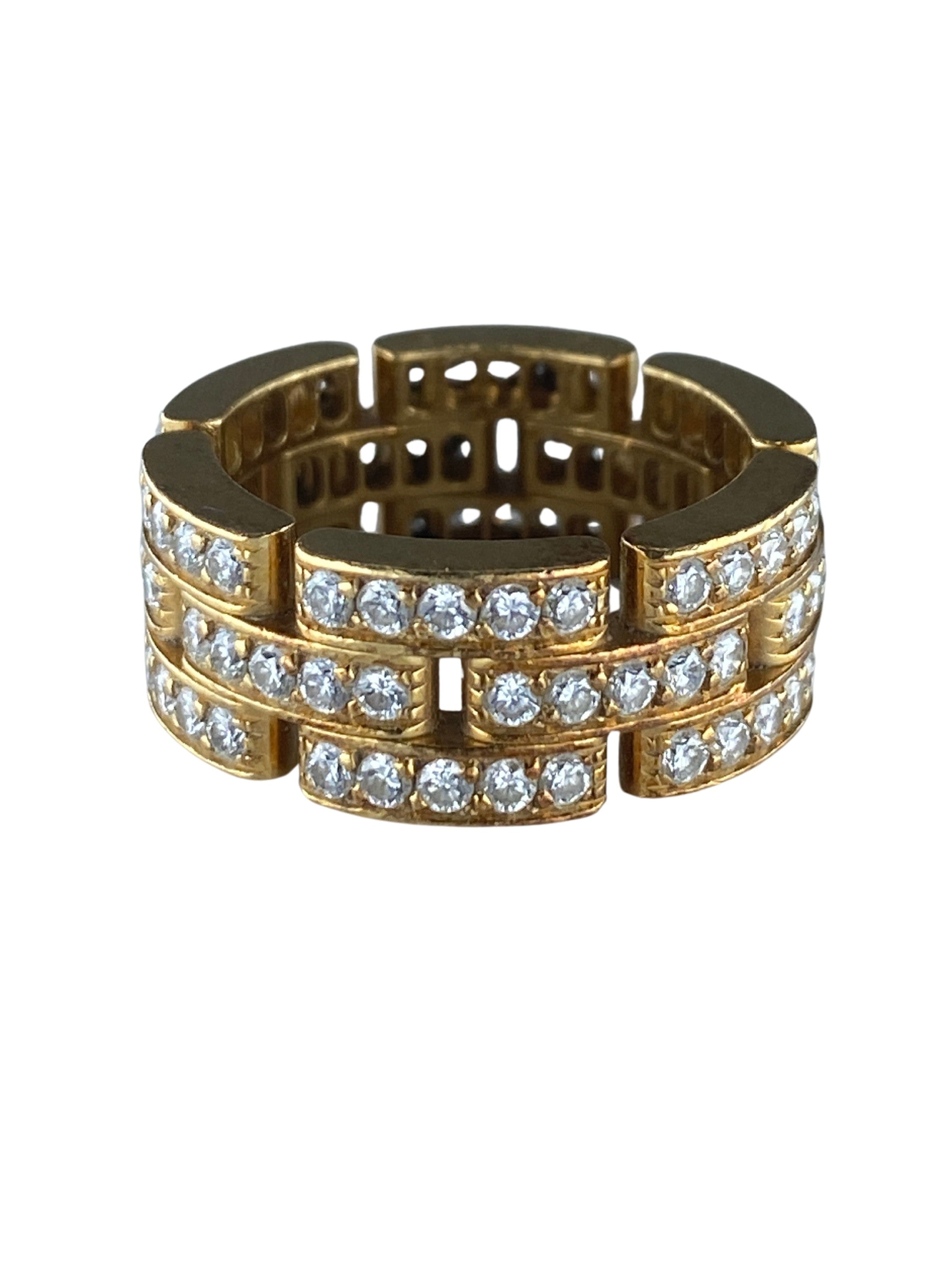 Bague CARTIER maillons PANTHÈRE en or jaune et diamants