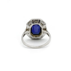 Bague - Or, Platine, saphir & Diamants