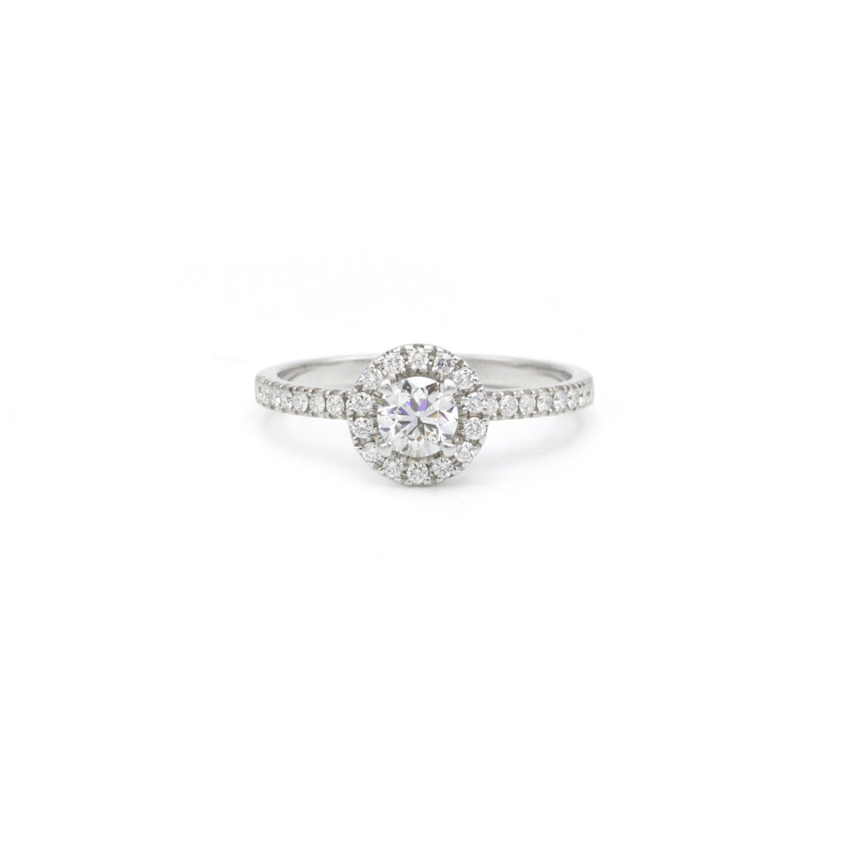 Solitaire accompagné - Diamant 0,40 carat E VS1