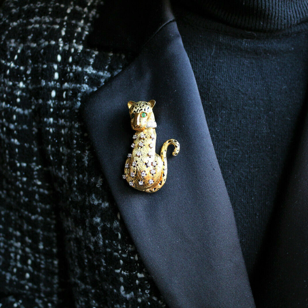 Broche Panthère Or Et Diamants