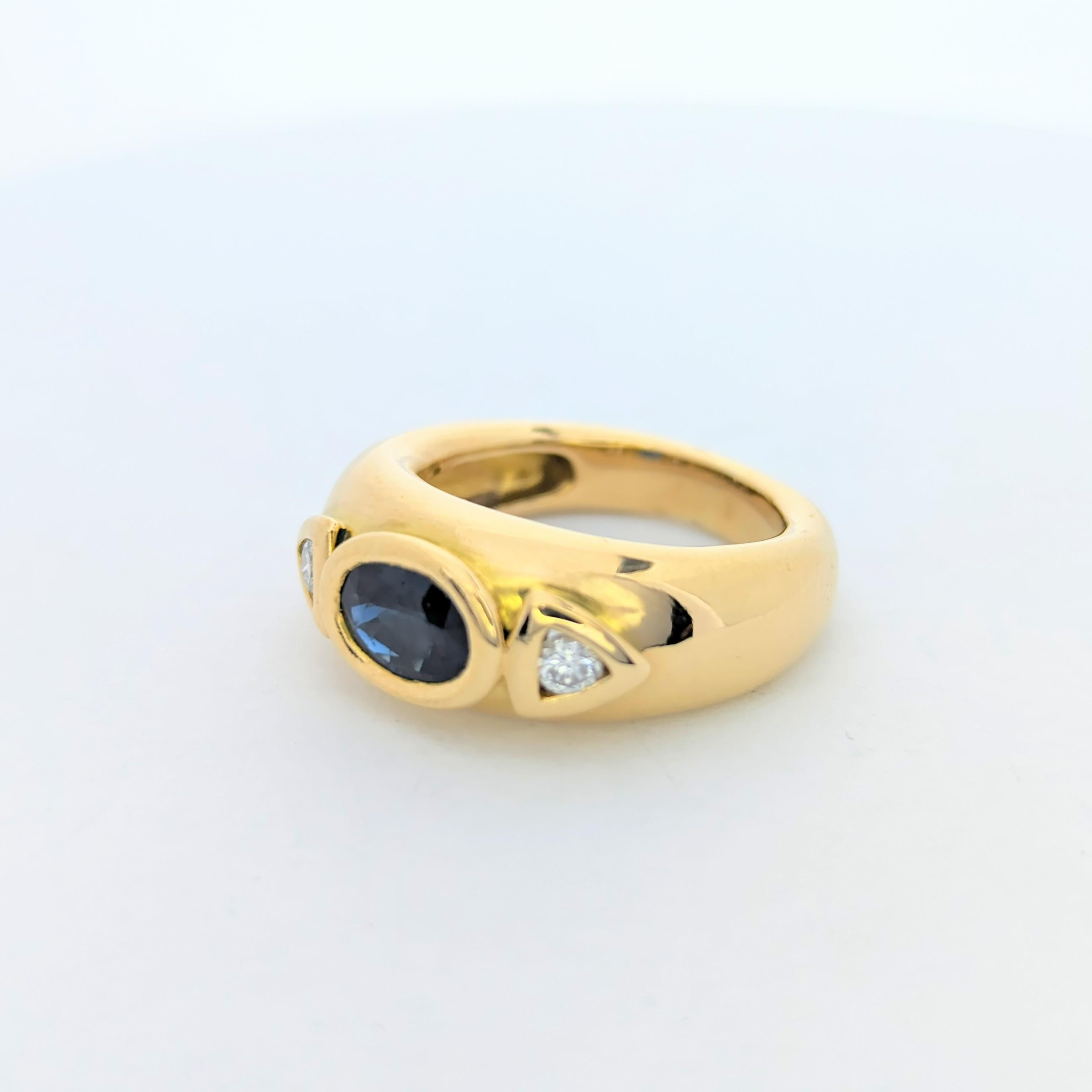 Bague en or jaune saphir et diamants