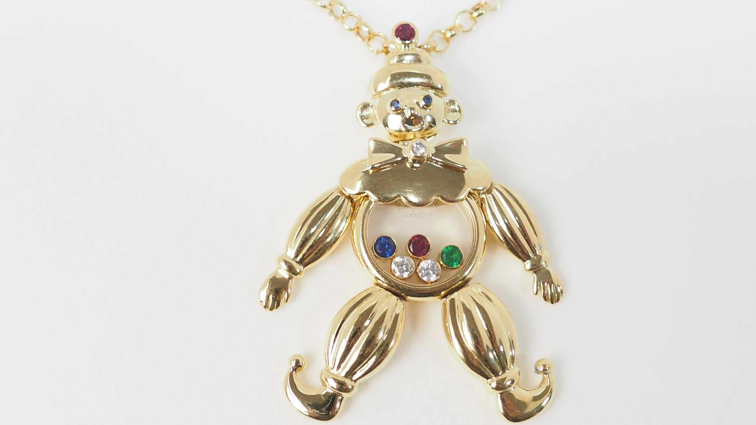 Pendentif Chopard Happy Clown en or jaune et diamants mobiles