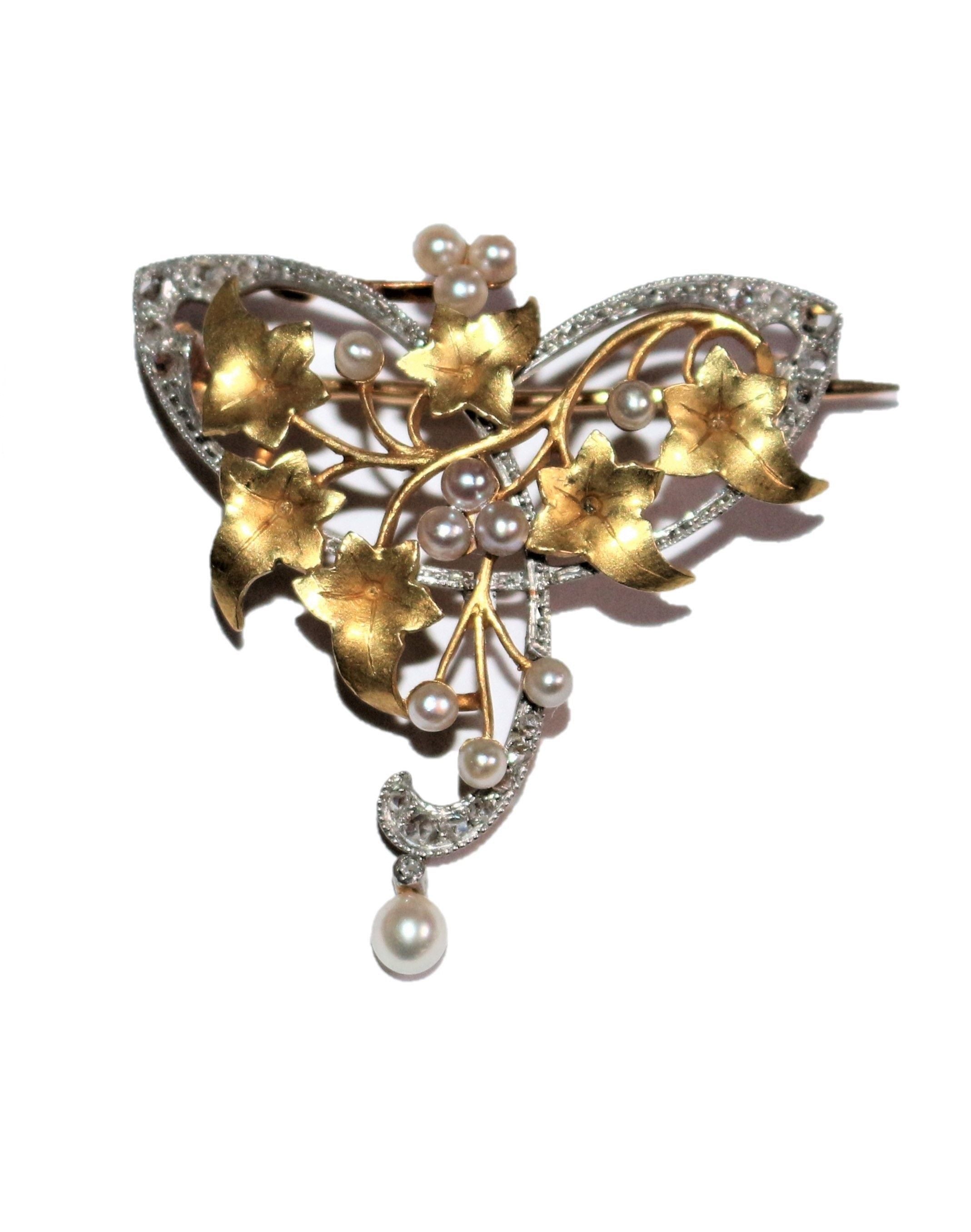 Broche pendentif Art Nouveau