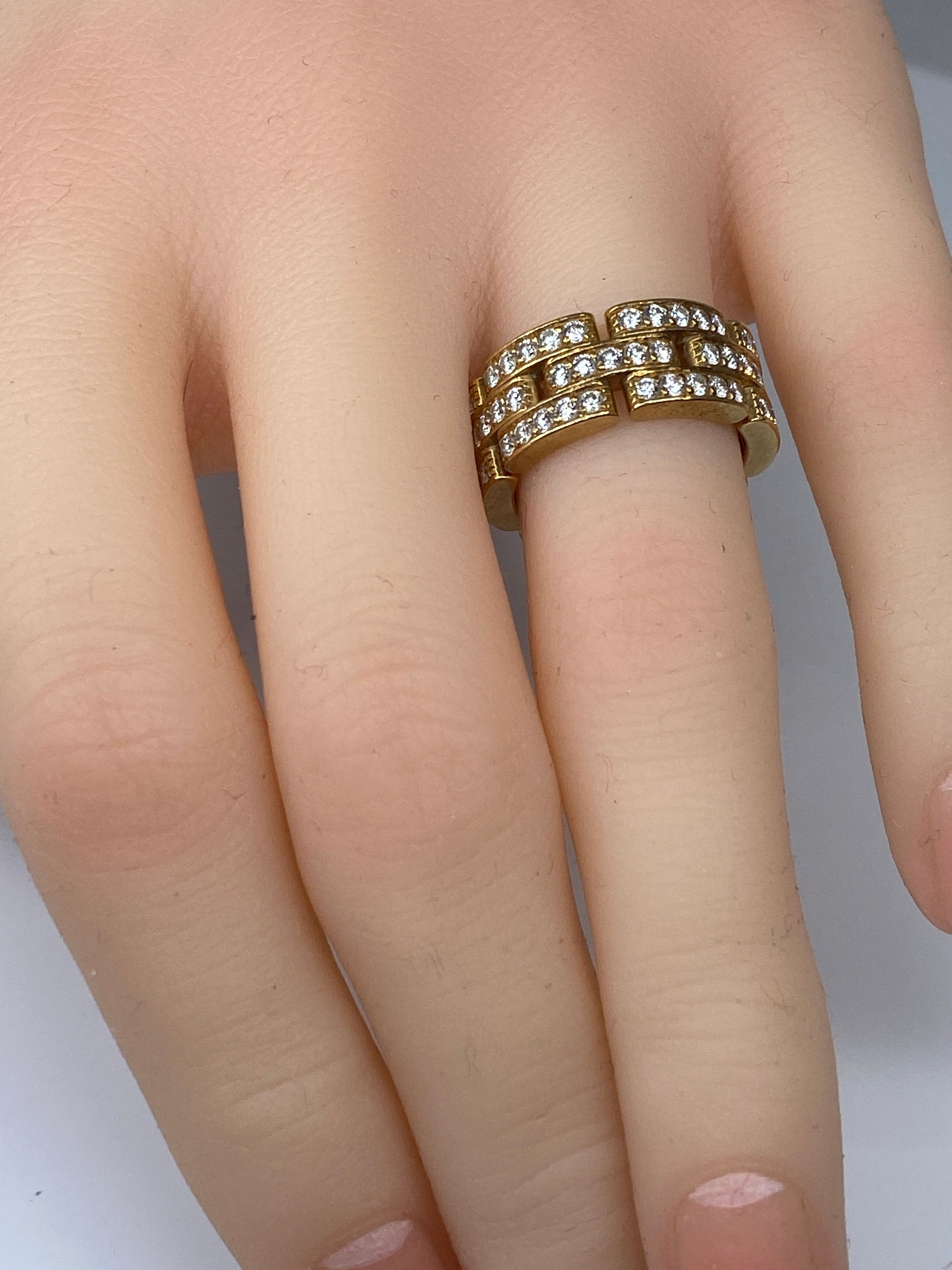 CARTIER ring with PANTHÈRE links in yellow gold and diamonds