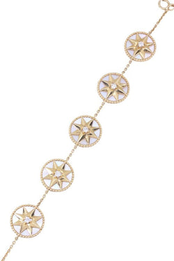 Bracelet DIOR Rose des vents en or jaune, nacre et diamants