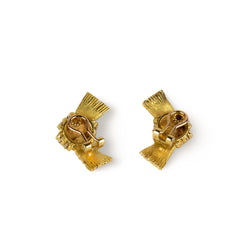 Boucles d'oreilles Clip HERMÈS Nœud en or jaune et or blanc
