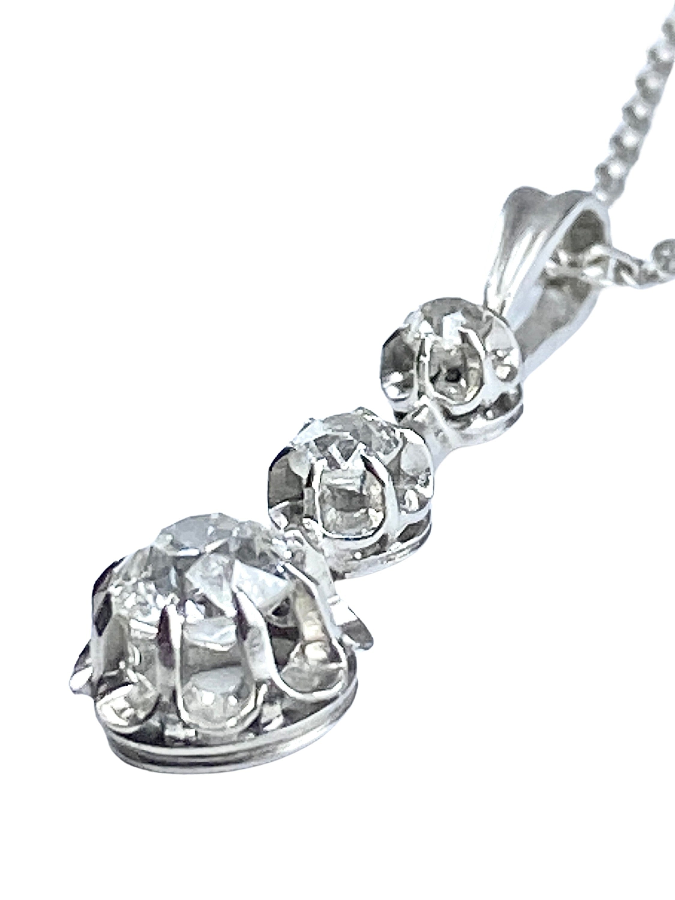 Pendentif en or blanc et diamants