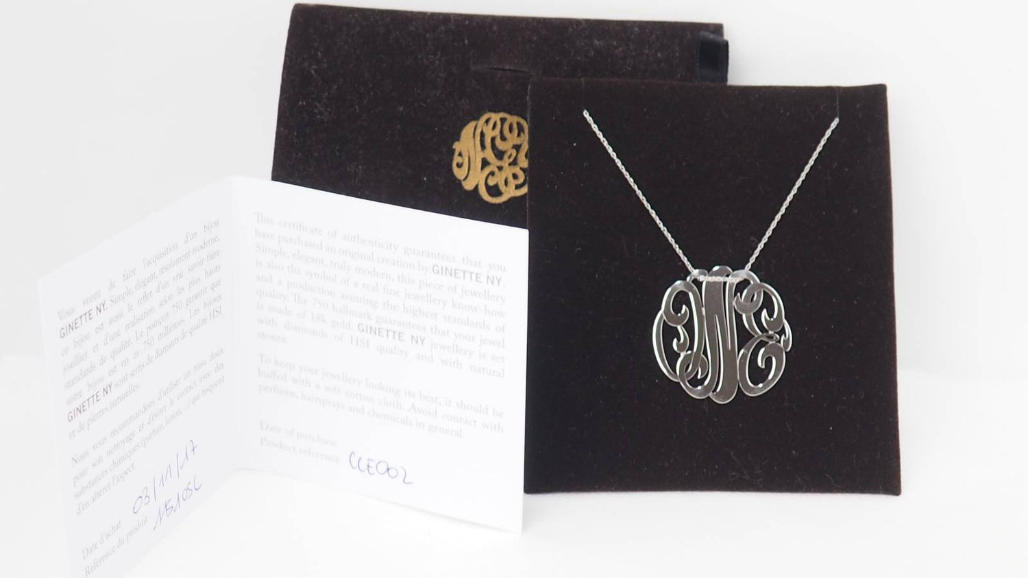 Collier Ginette NY Monogram One