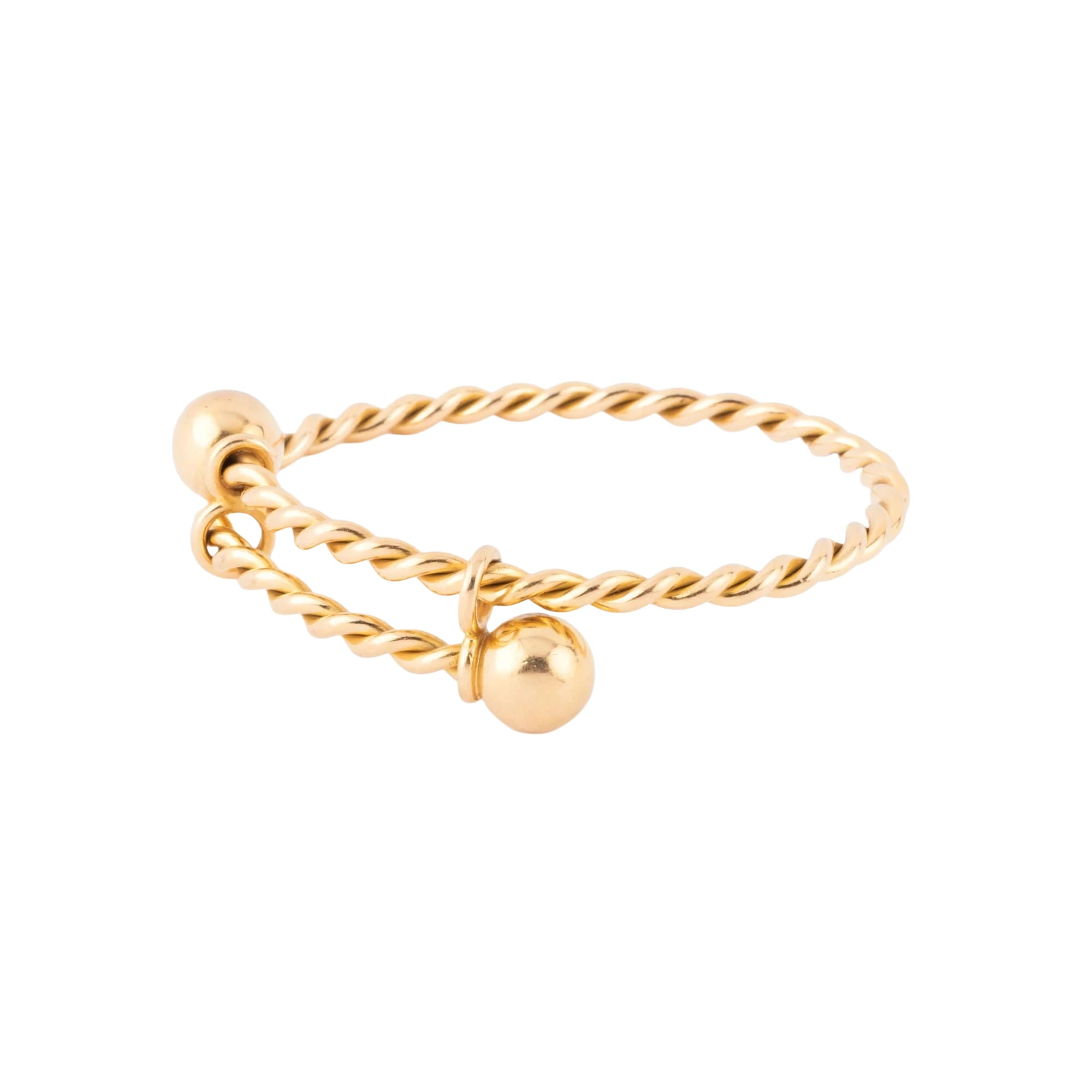 Bracelet jonc en or jaune torsadé