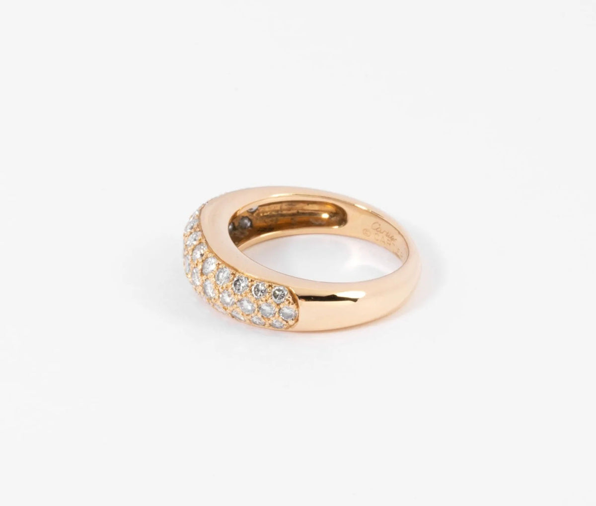 Bague or jaune pavée de diamants de la maison Cartier