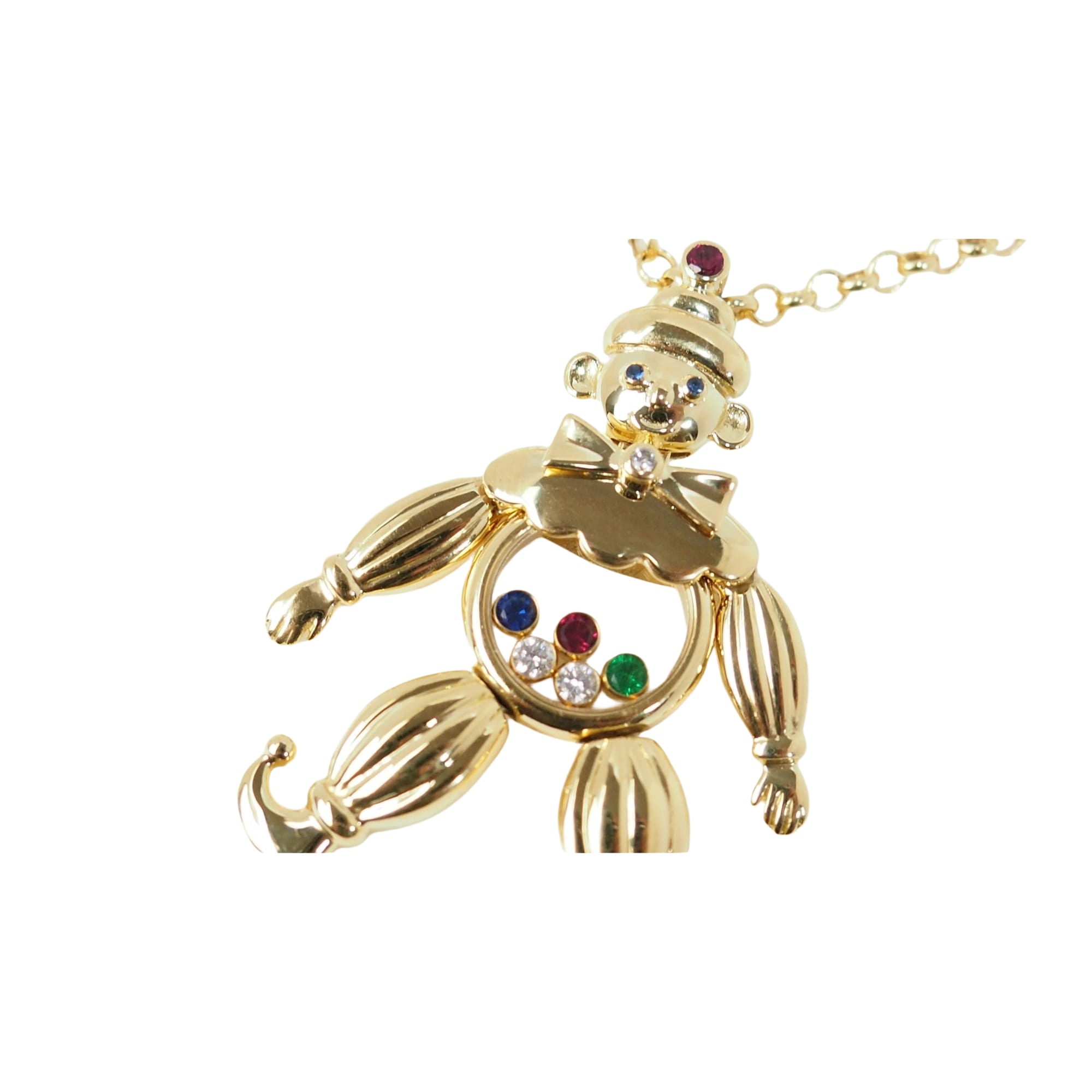 Pendentif Chopard Happy Clown en or jaune et diamants mobiles