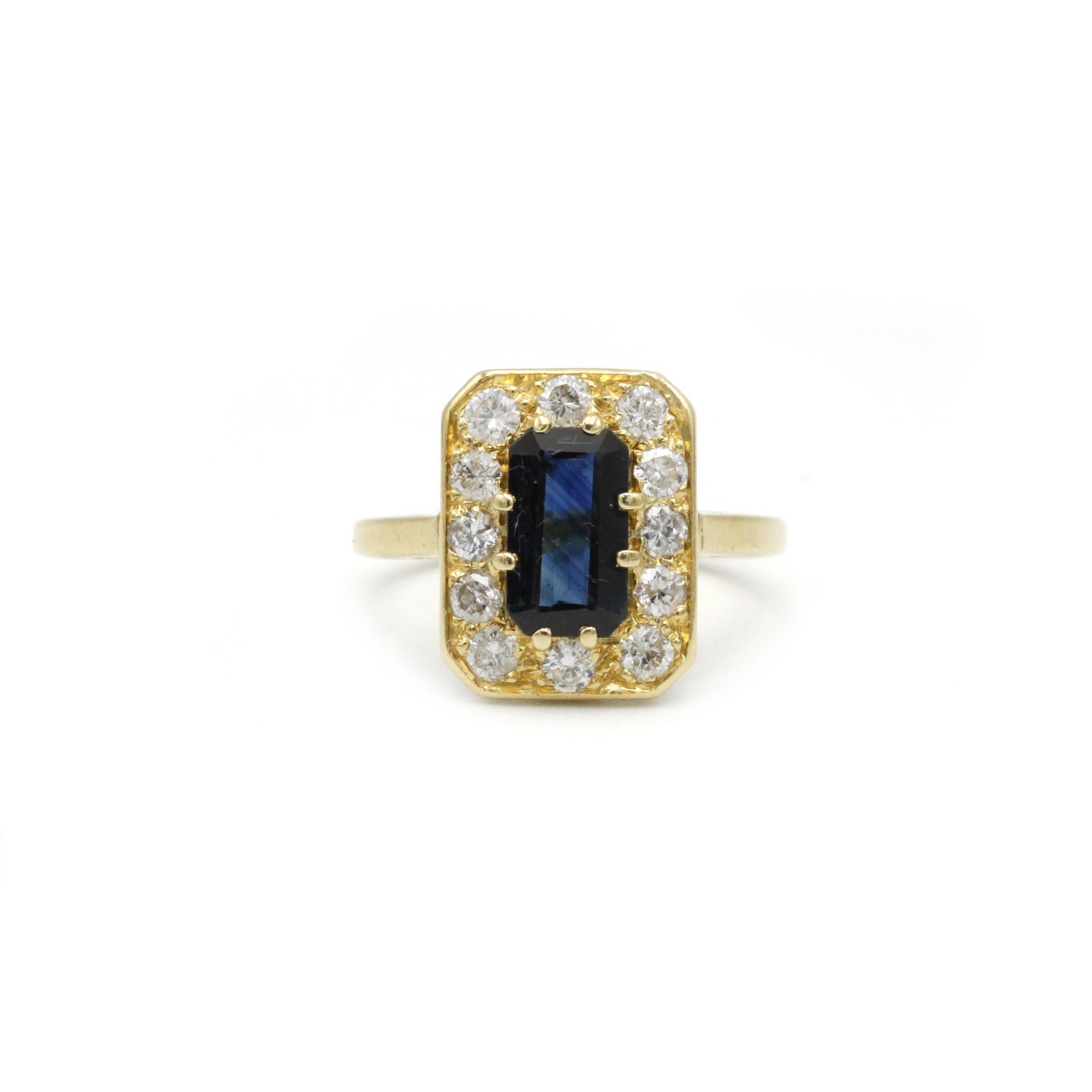 Bague - Or, diamants & saphir