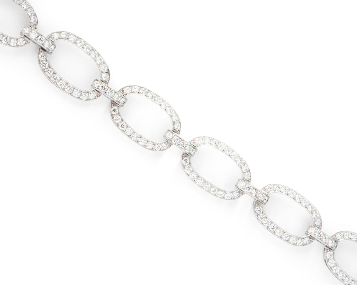 Bracelet Art déco  en platine et diamants