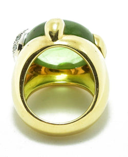 Bague or Jaune Peridot signée Pomellato