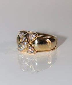 MAUBOUSSIN bague Arlequin vintage or jaune et diamants
