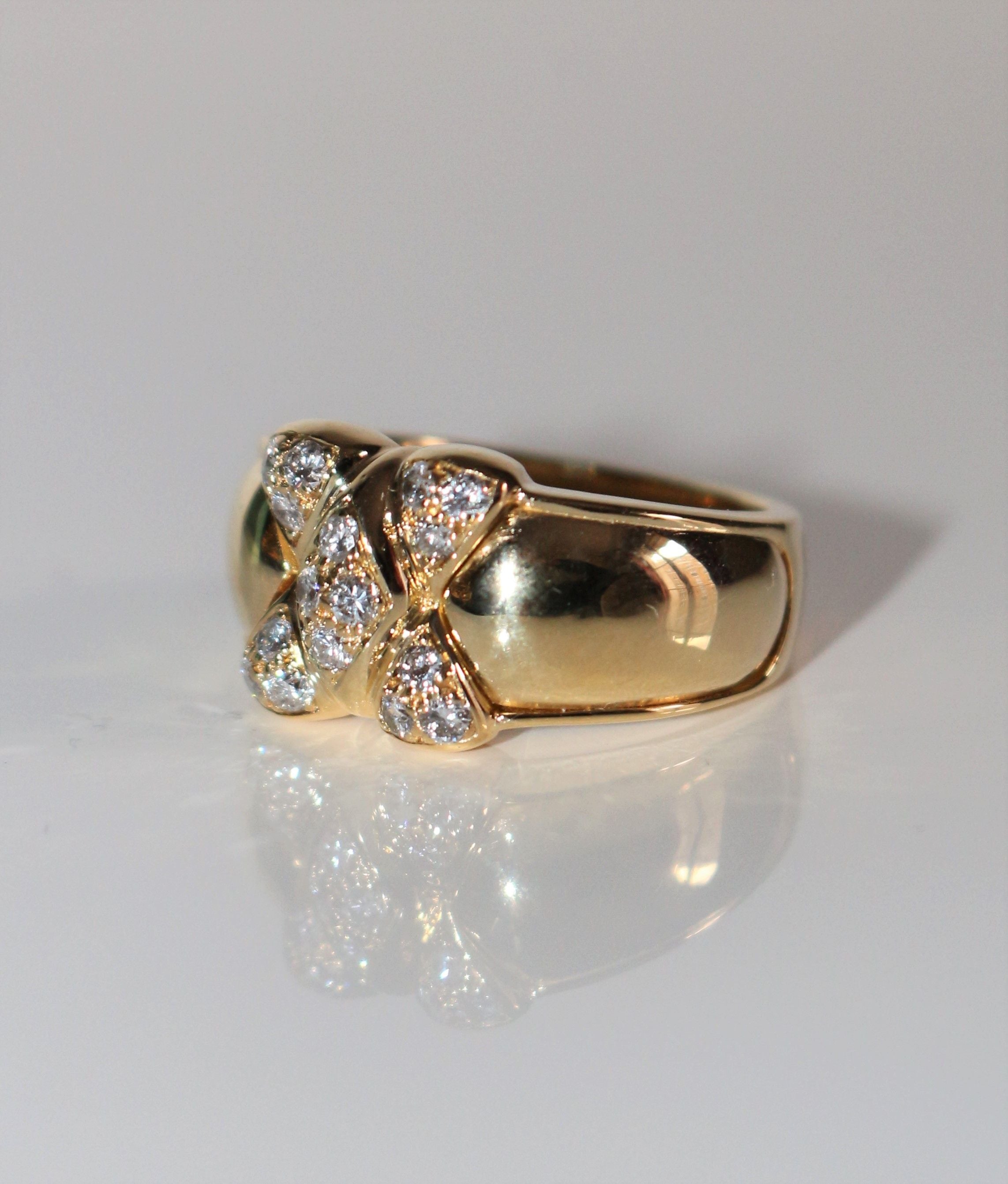 MAUBOUSSIN bague Arlequin vintage or jaune et diamants