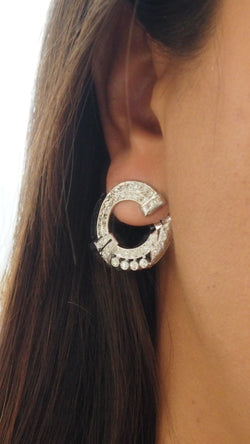 Boucles d'oreilles en or blanc et diamants