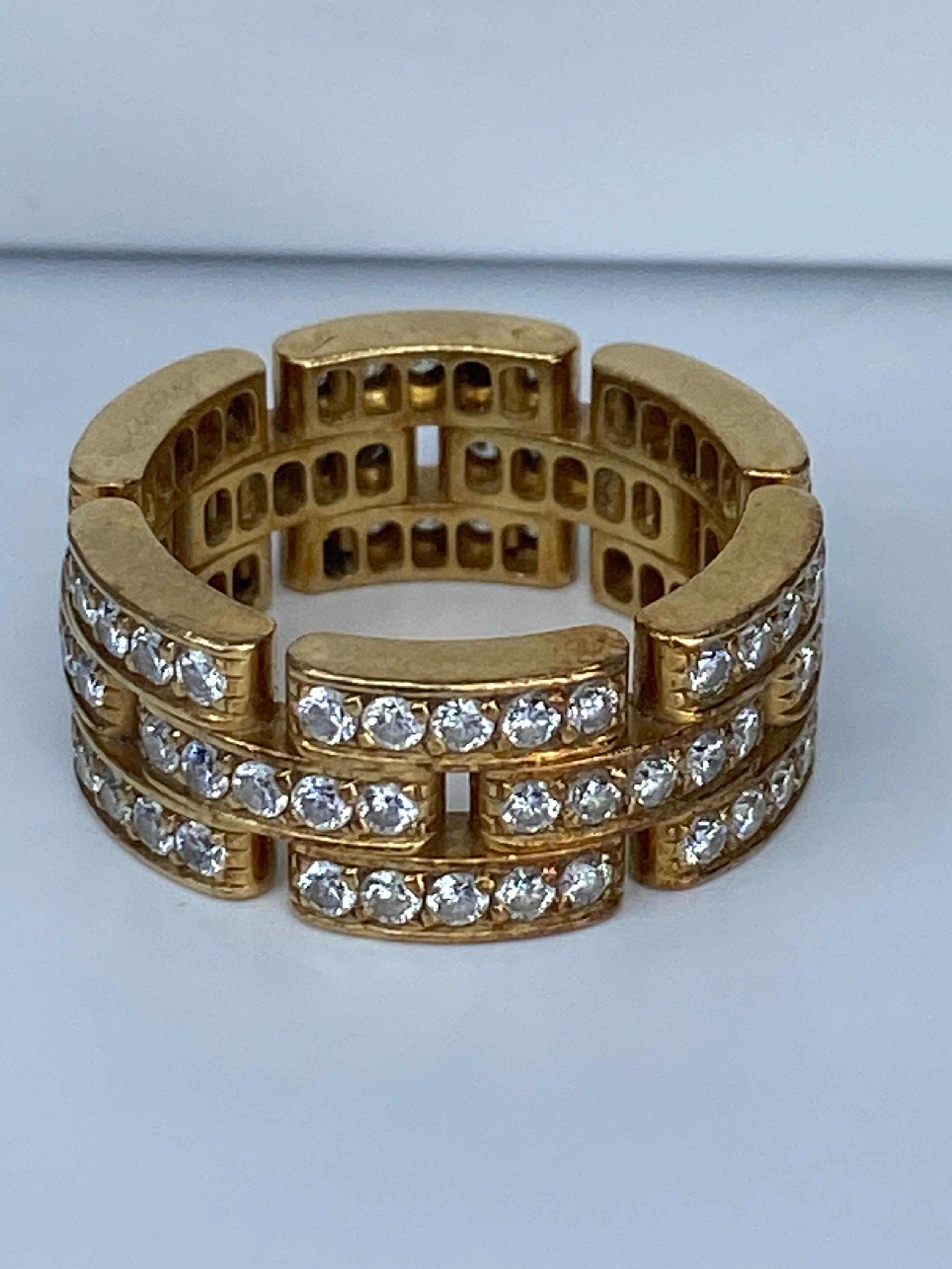Bague CARTIER maillons PANTHÈRE en or jaune et diamants