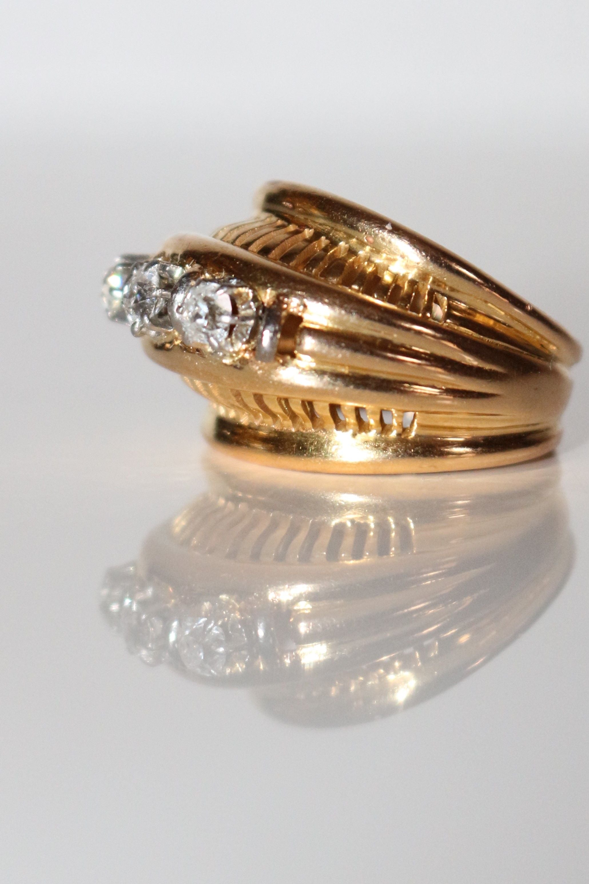 Bague Rétro Trilogie De Diamants