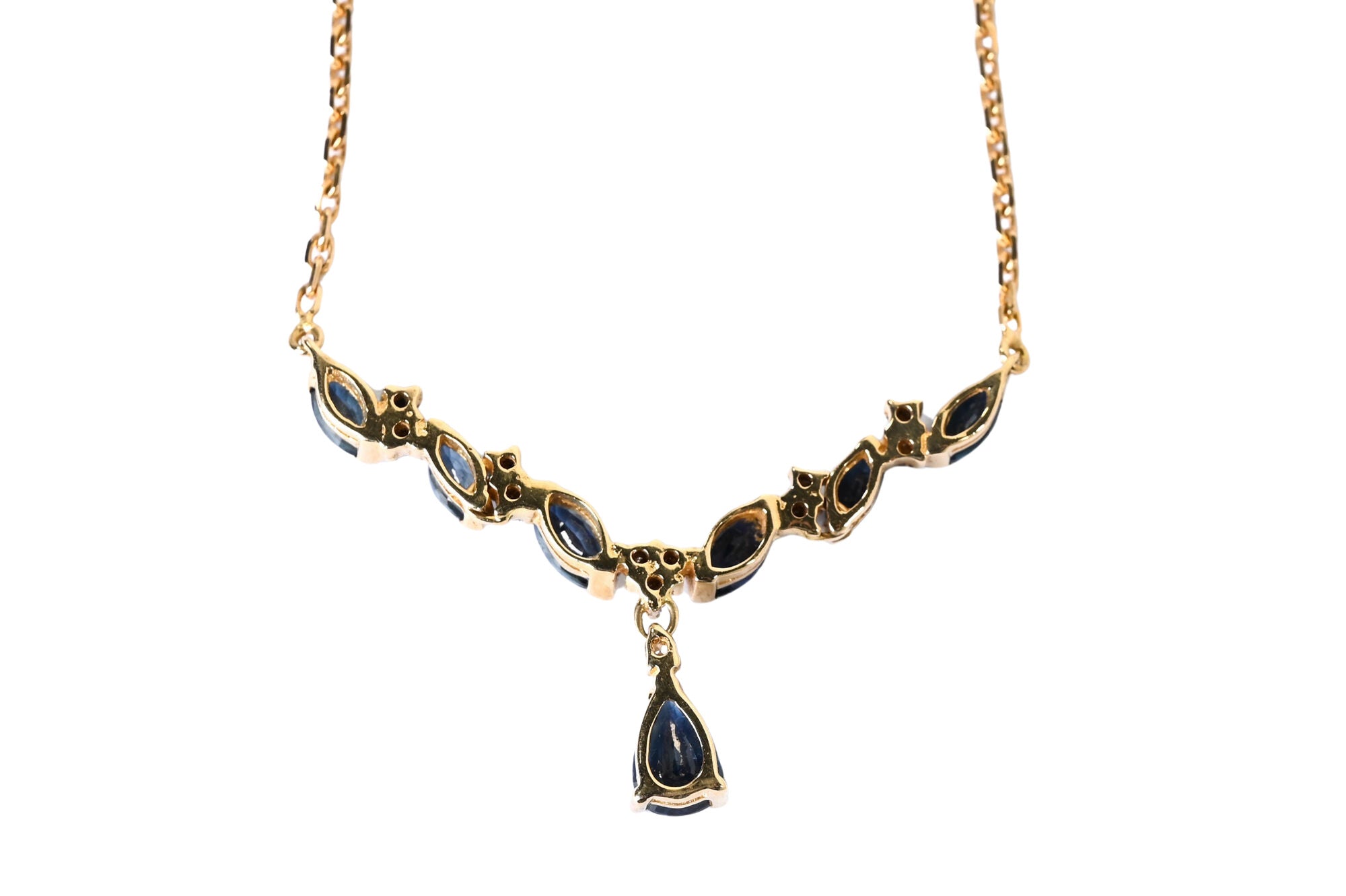 Collier or jaune saphirs et diamants