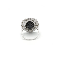 Bague - Platine, Diamants & saphir