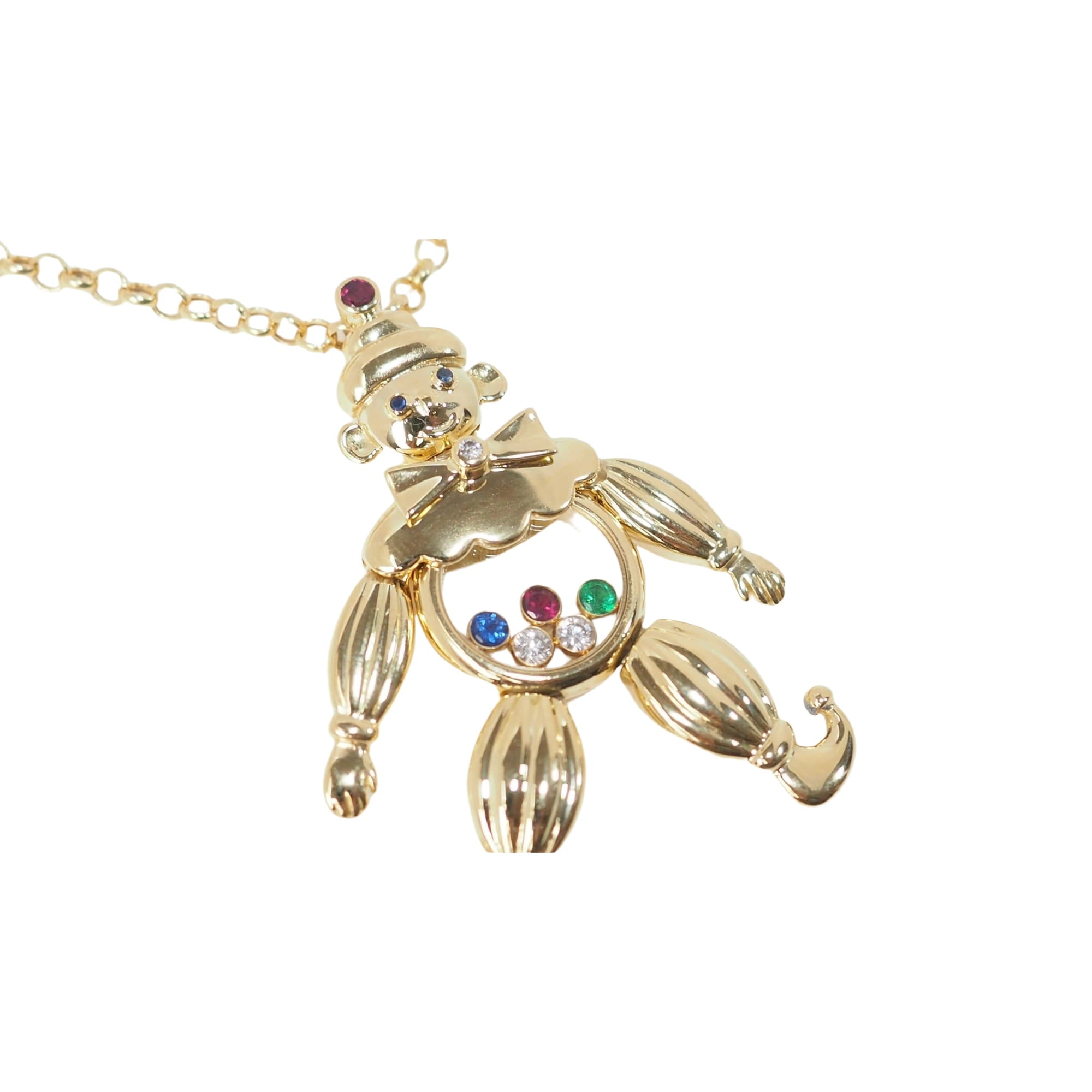 Pendentif Chopard Happy Clown en or jaune et diamants mobiles