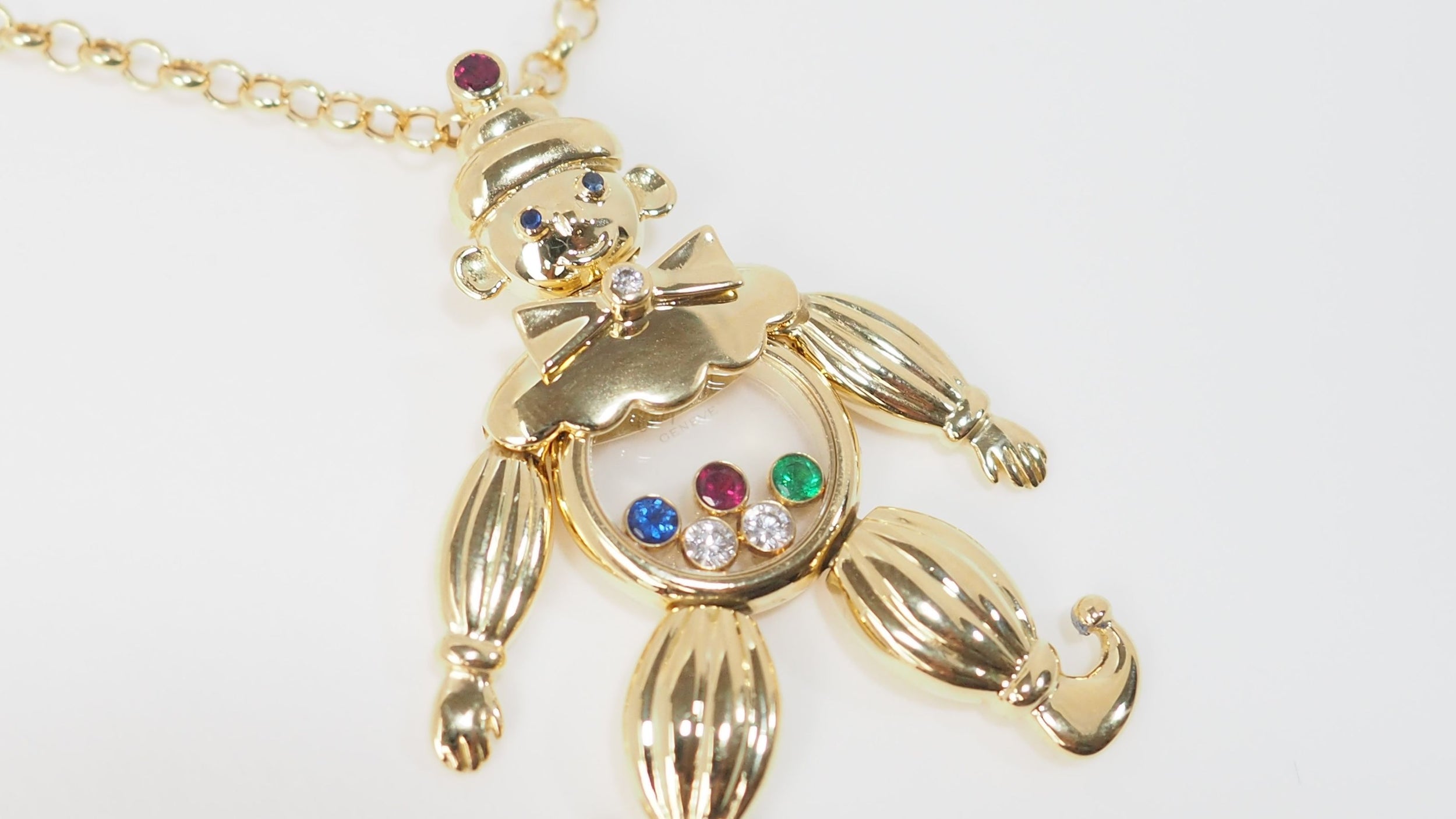 Pendentif Chopard Happy Clown en or jaune et diamants mobiles