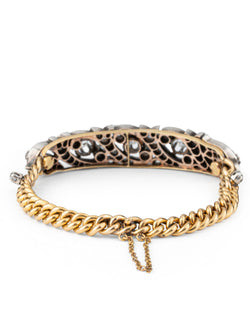 Bracelet Gourmette en or jaune, argent et diamants
