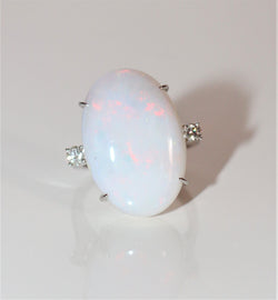 Bague Opale Blanche d’Australie