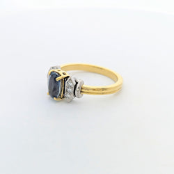 Bague 2 ors diamants et Aigue-marine