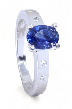 Bague GAREL Tara en or blanc, saphir et diamants