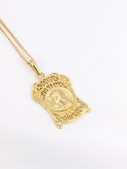 Médaille à la Vierge Marie en or jaune, "Sous vos yeux, vivre et grandir" - Castafiore